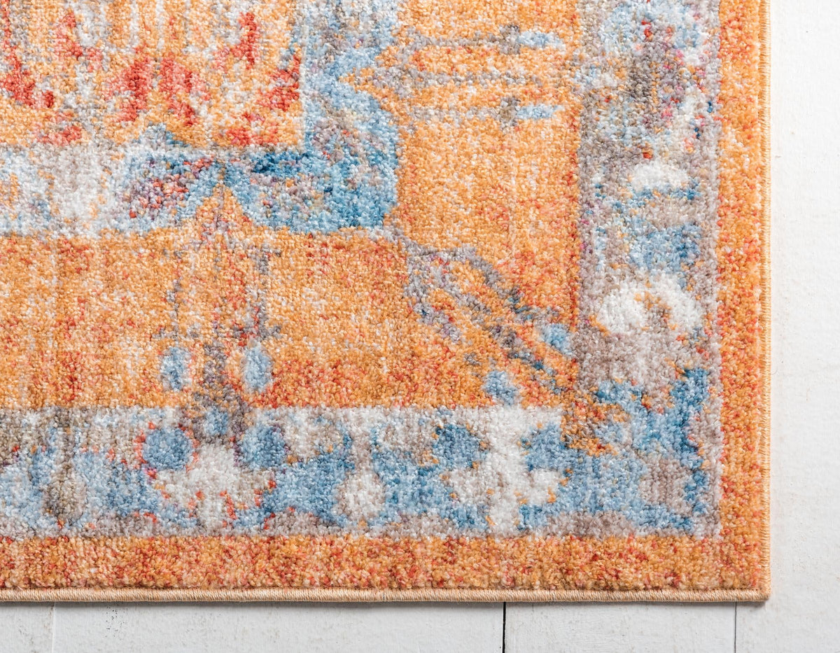 Bronx Loft Collection Area Rug -  Sedgwick Rectangle Orange  lifestyle 33