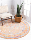 Bronx Loft Collection Area Rug -  Sedgwick Round Orange  lifestyle 71