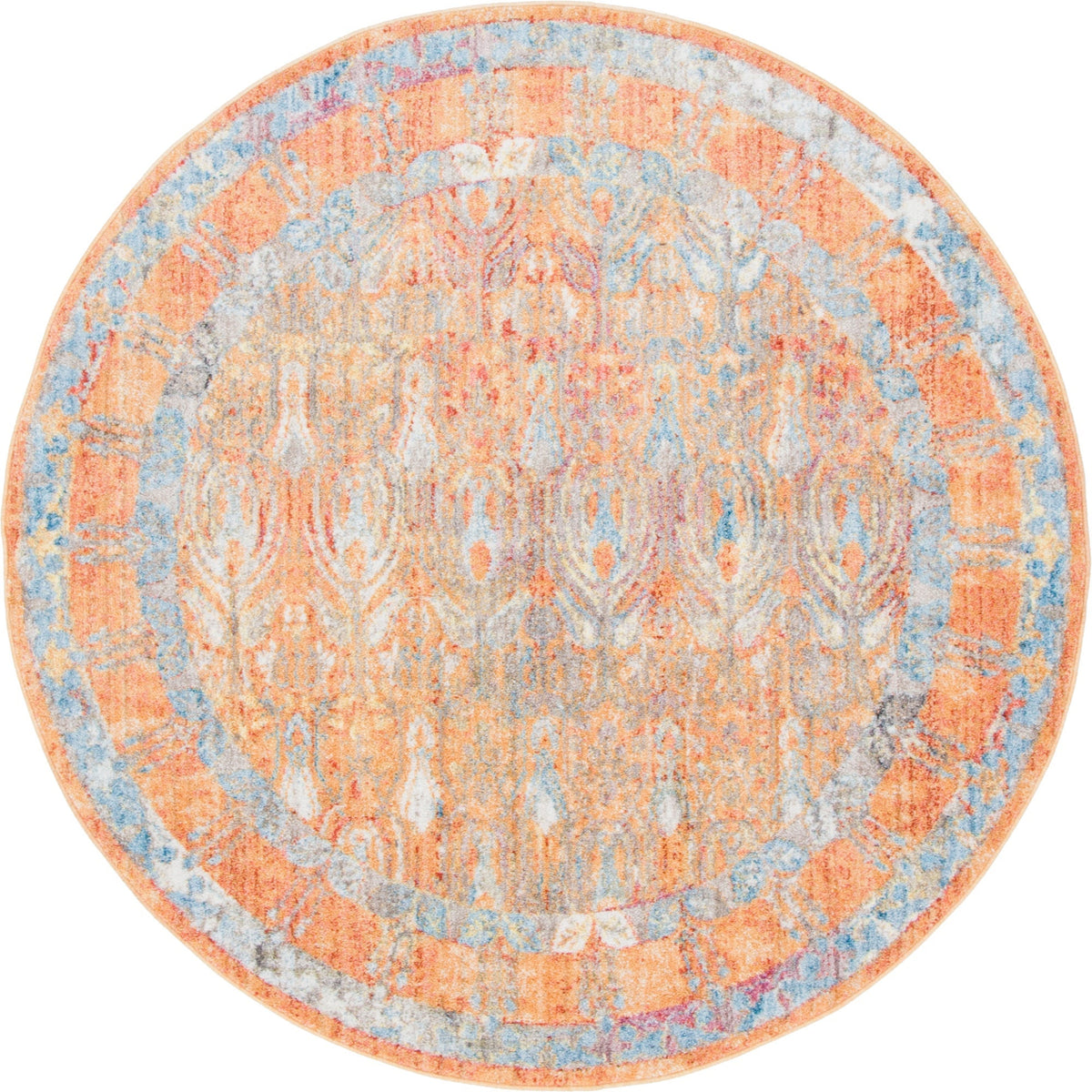 Bronx Loft Collection Area Rug -  Sedgwick Round Orange  lifestyle 69