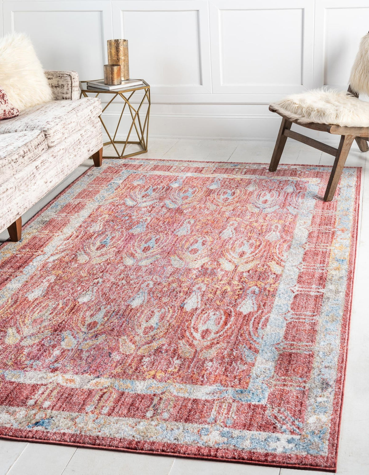 Bronx Loft Collection Area Rug -  Sedgwick Rectangle Red  lifestyle 10