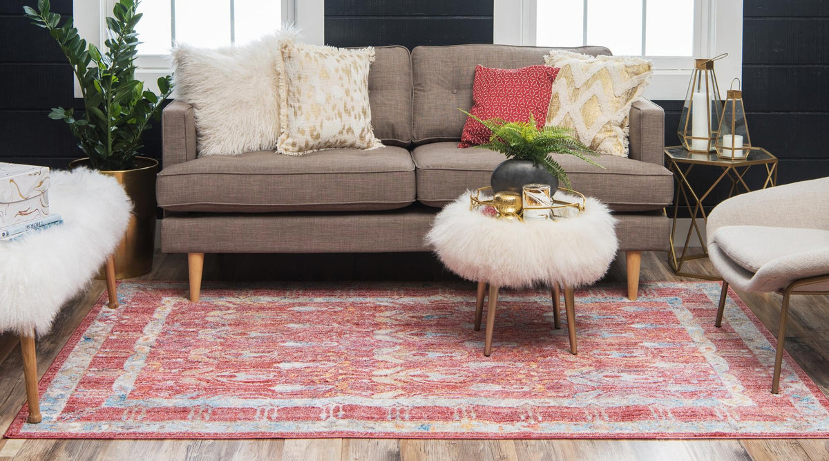 Bronx Loft Collection Area Rug -  Sedgwick Rectangle Red  lifestyle 20