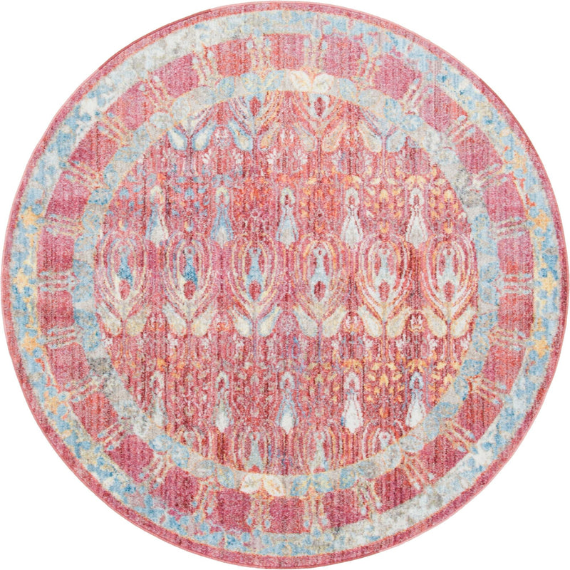 Bronx Loft Collection Area Rug -  Sedgwick Round Red  lifestyle 49