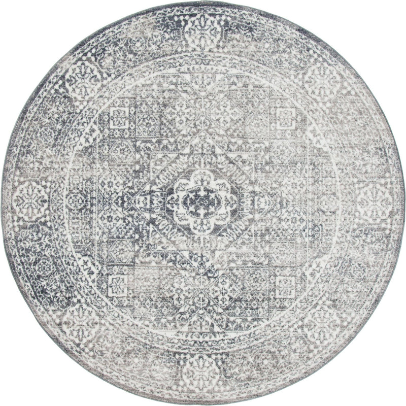 Bronx Loft Collection Area Rug -  Belmont Round Gray  lifestyle 51