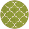 Lattice Gardens Collection Area Rug -  Espaliera Round Green  lifestyle 69