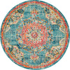 Brighton Terrace Collection Area Rug - Hove (Blue) Round Blue  lifestyle 14