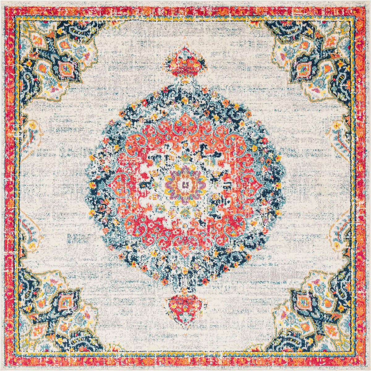 Brighton Terrace Collection Area Rug - Hove (Ivory) Square Ivory  lifestyle 16