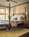 Brighton Terrace Collection Area Rug - Hove (Gold) Square Gold  lifestyle 42