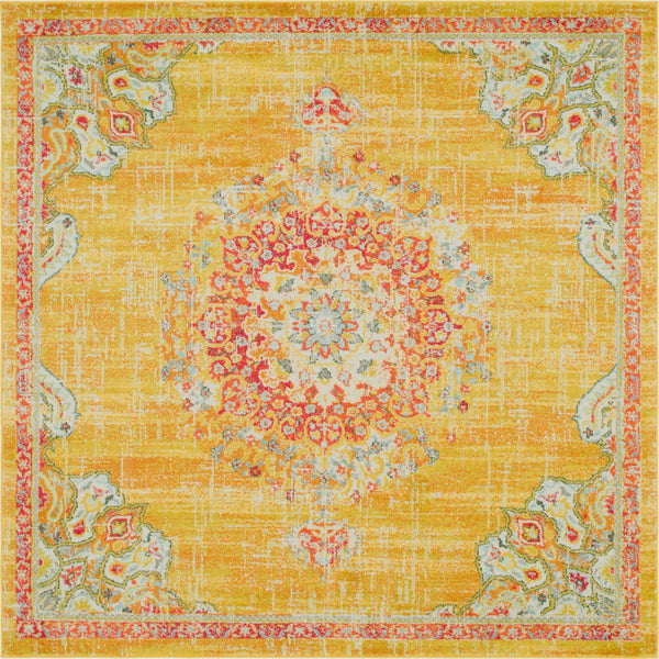 Brighton Terrace Collection Area Rug - Hove (Gold) Square Gold  lifestyle 18