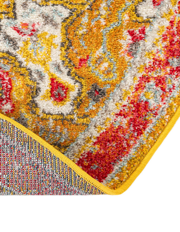 Brighton Terrace Collection Area Rug - Hove (Gold) Round Gold  lifestyle 87