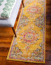 Brighton Terrace Collection Area Rug - Hove (Gold) Runner Gold  lifestyle 25