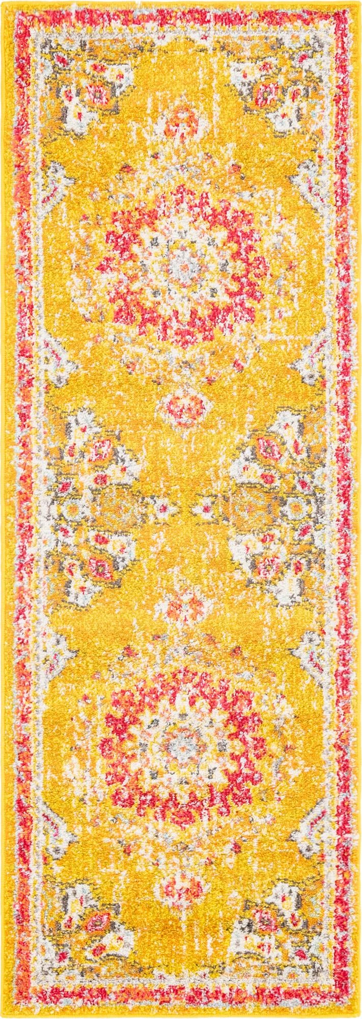 Brighton Terrace Collection Area Rug - Hove (Gold) Runner Gold  lifestyle 20