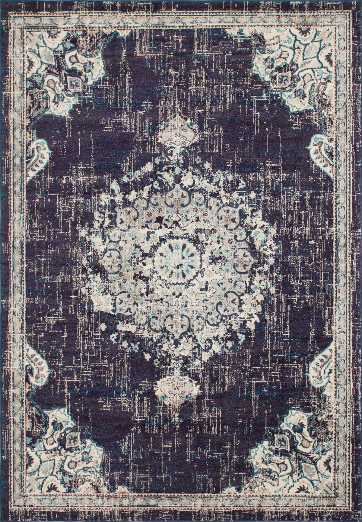 Brighton Terrace Collection Area Rug - Hove (Navy Blue) Rectangle Navy Blue Main