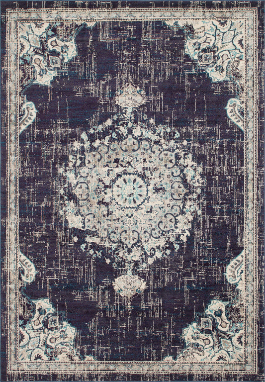 Brighton Terrace Collection Area Rug - Hove (Navy Blue) Rectangle Navy Blue Main