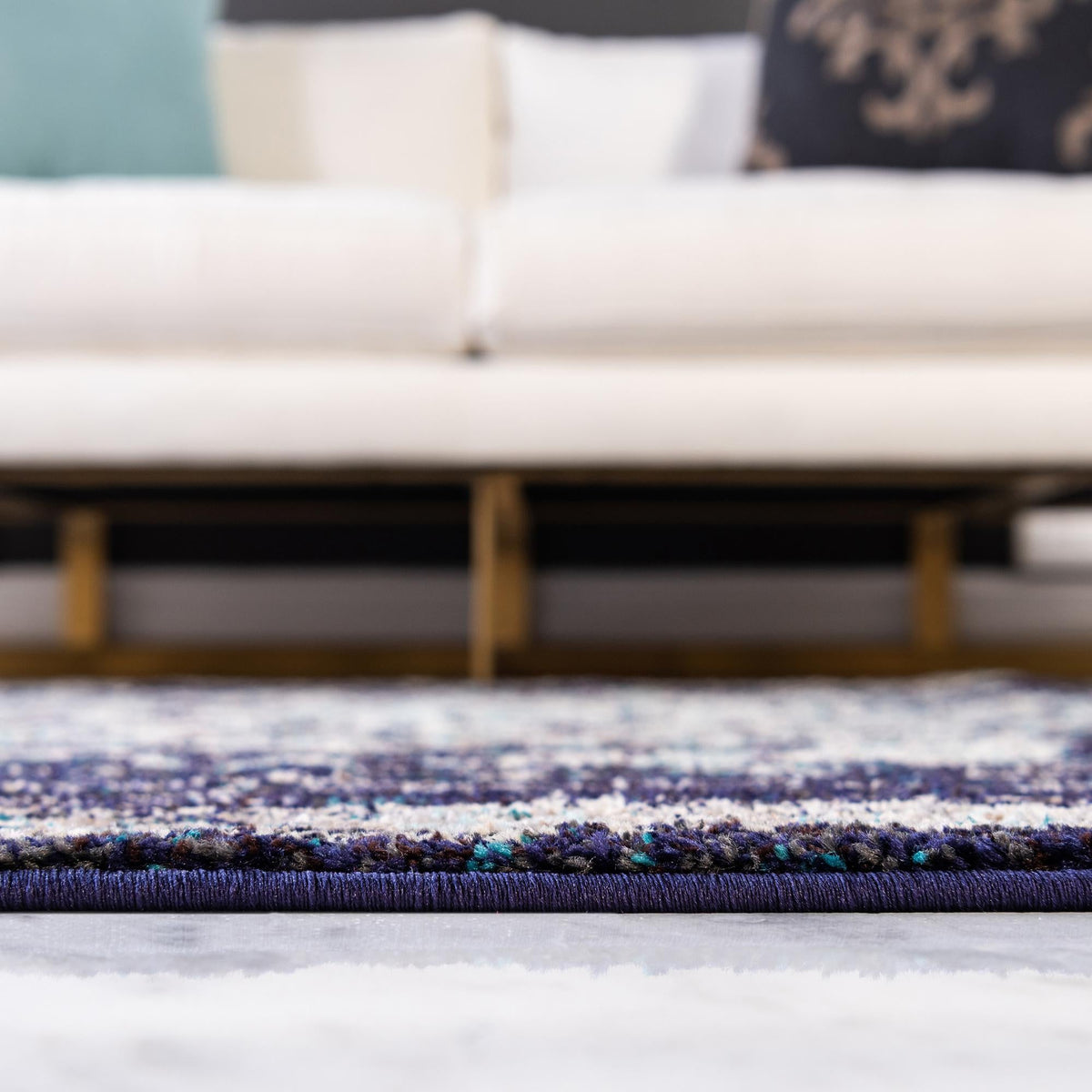 Brighton Terrace Collection Area Rug - Hove (Navy Blue) Rectangle Navy Blue  lifestyle 5