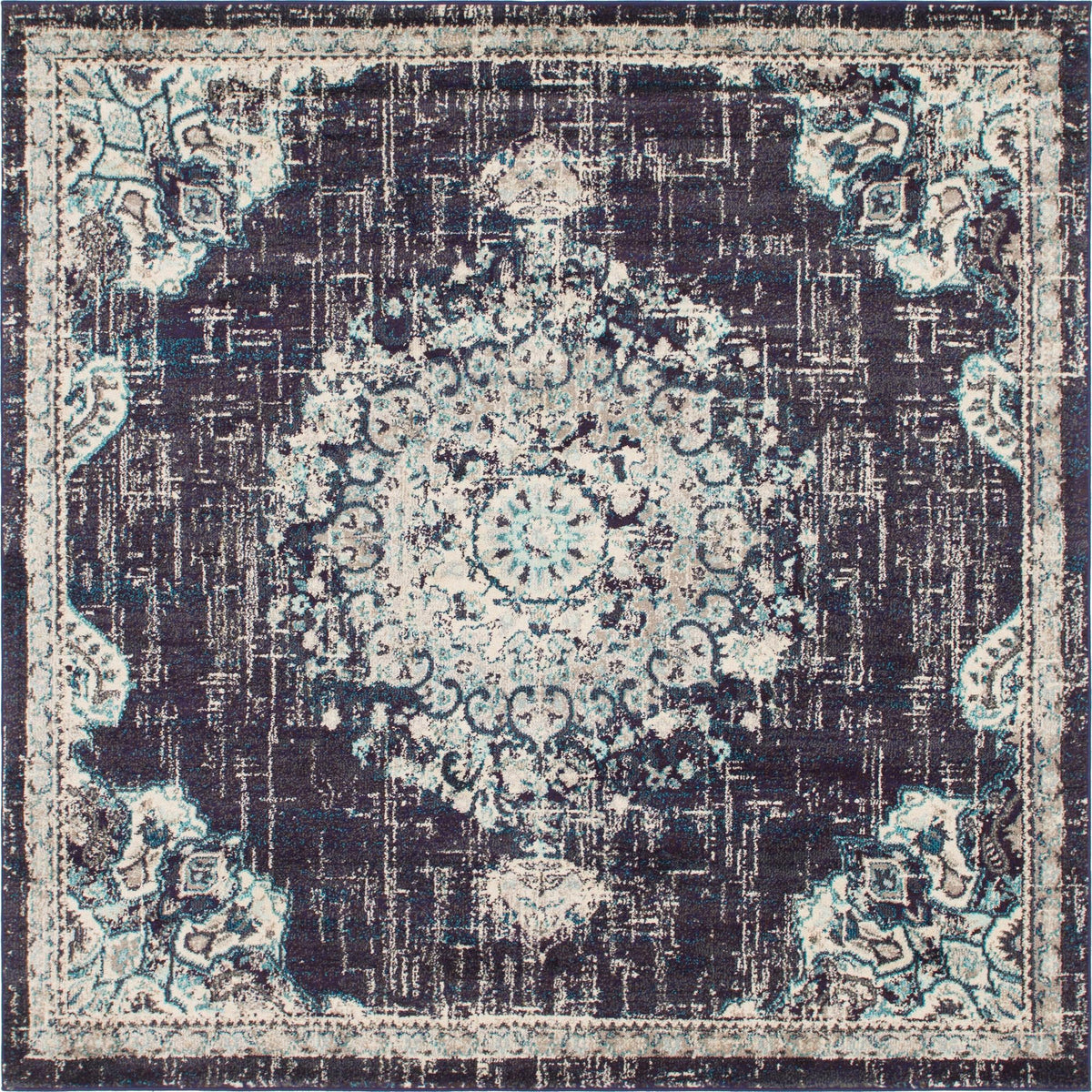 Brighton Terrace Collection Area Rug - Hove (Navy Blue) Square Navy Blue  lifestyle 11
