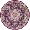Brighton Terrace Collection Area Rug - Hove (Purple) Round Purple  lifestyle 14