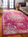 Brighton Terrace Collection Area Rug - Hove (Magenta) Rectangle Magenta  lifestyle 2