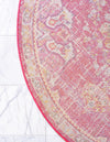 Brighton Terrace Collection Area Rug - Hove (Magenta) Round Magenta  lifestyle 39