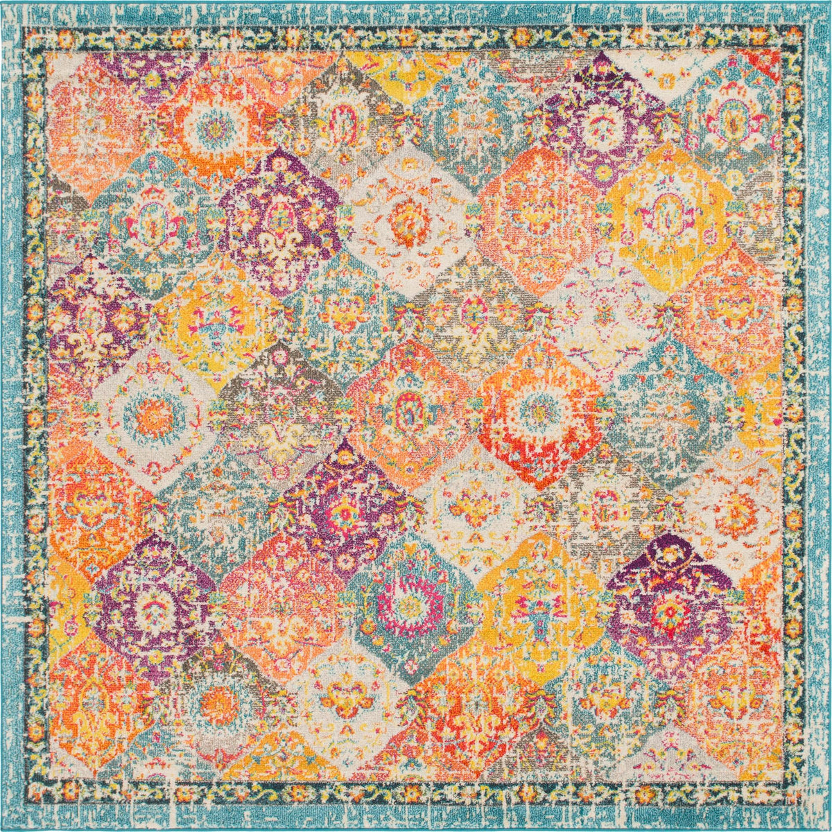 Brighton Terrace Collection Area Rug -  Rottingdean (Multi) Square Multi  lifestyle 18