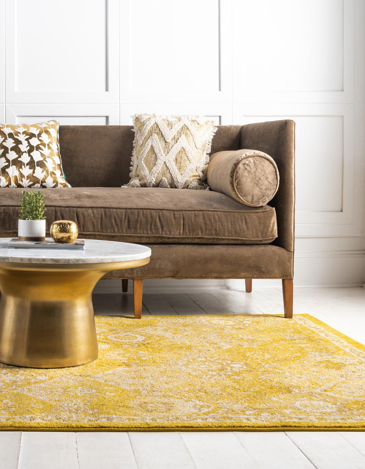 Brighton Terrace Collection Area Rug -  Rottingdean (Yellow) Rectangle Yellow  lifestyle 4