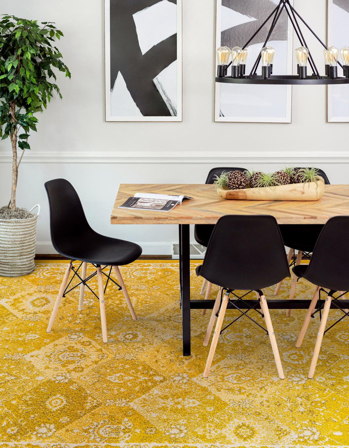Brighton Terrace Collection Area Rug -  Rottingdean (Yellow) Rectangle Yellow  lifestyle 11
