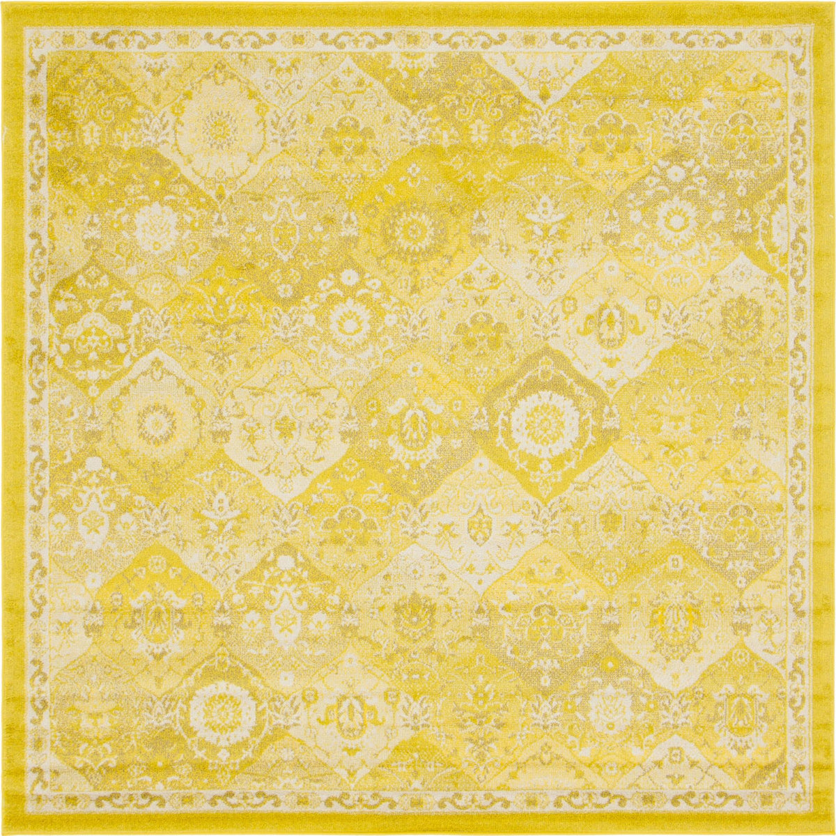 Brighton Terrace Collection Area Rug -  Rottingdean (Yellow) Square Yellow  lifestyle 15