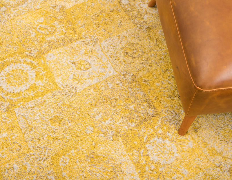Brighton Terrace Collection Area Rug -  Rottingdean (Yellow) Round Yellow  lifestyle 51