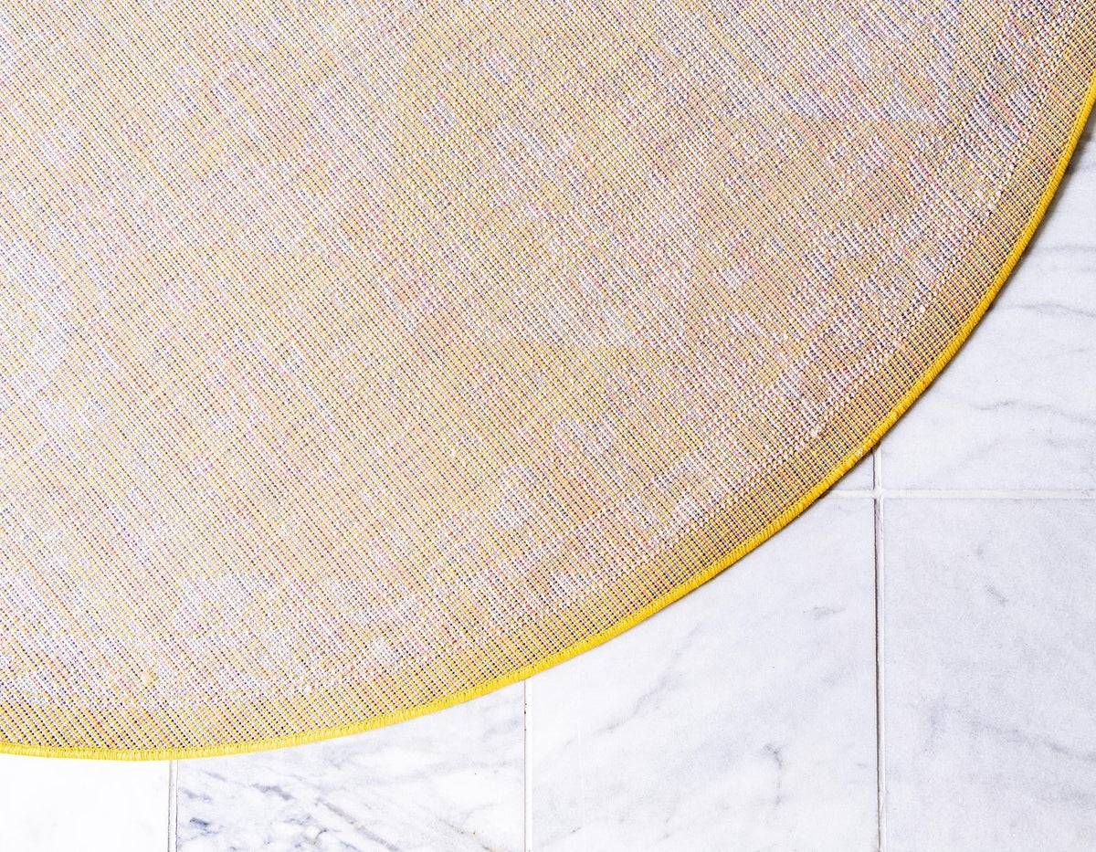 Brighton Terrace Collection Area Rug -  Rottingdean (Yellow) Round Yellow  lifestyle 57
