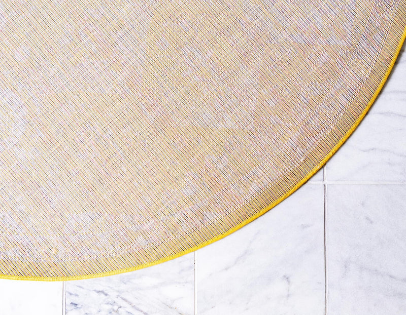 Brighton Terrace Collection Area Rug -  Rottingdean (Yellow) Round Yellow  lifestyle 57