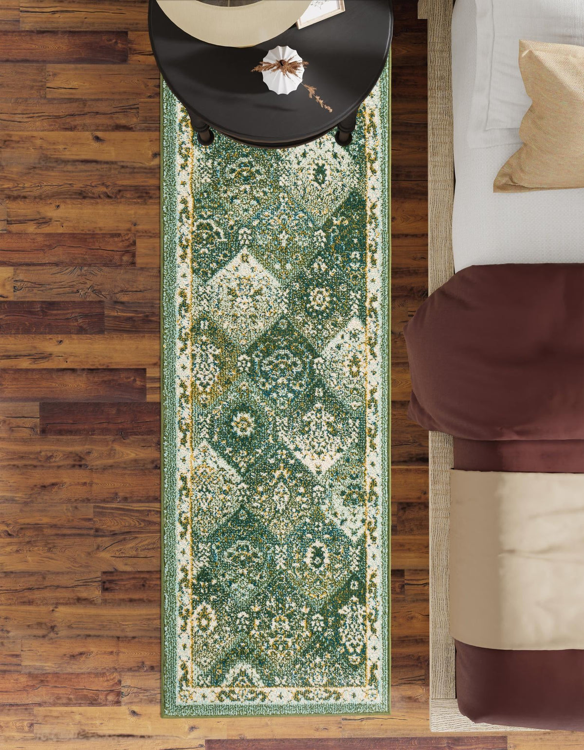 Brighton Terrace Collection Area Rug -  Rottingdean (Green) Runner Green  lifestyle 54
