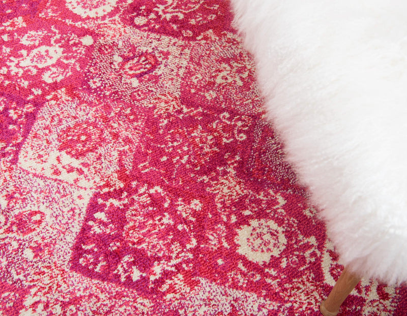 Brighton Terrace Collection Area Rug -  Rottingdean (Magenta) Round Magenta  lifestyle 27