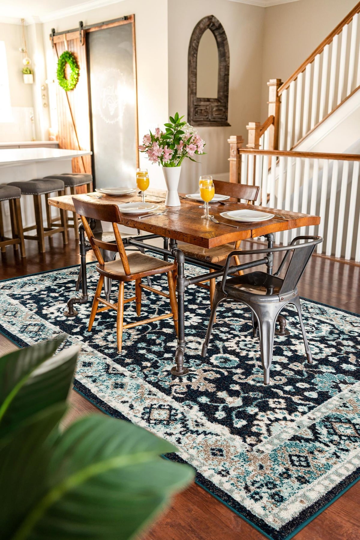 Brighton Terrace Collection Area Rug -  Woodingdean Rectangle Navy Blue  lifestyle 20