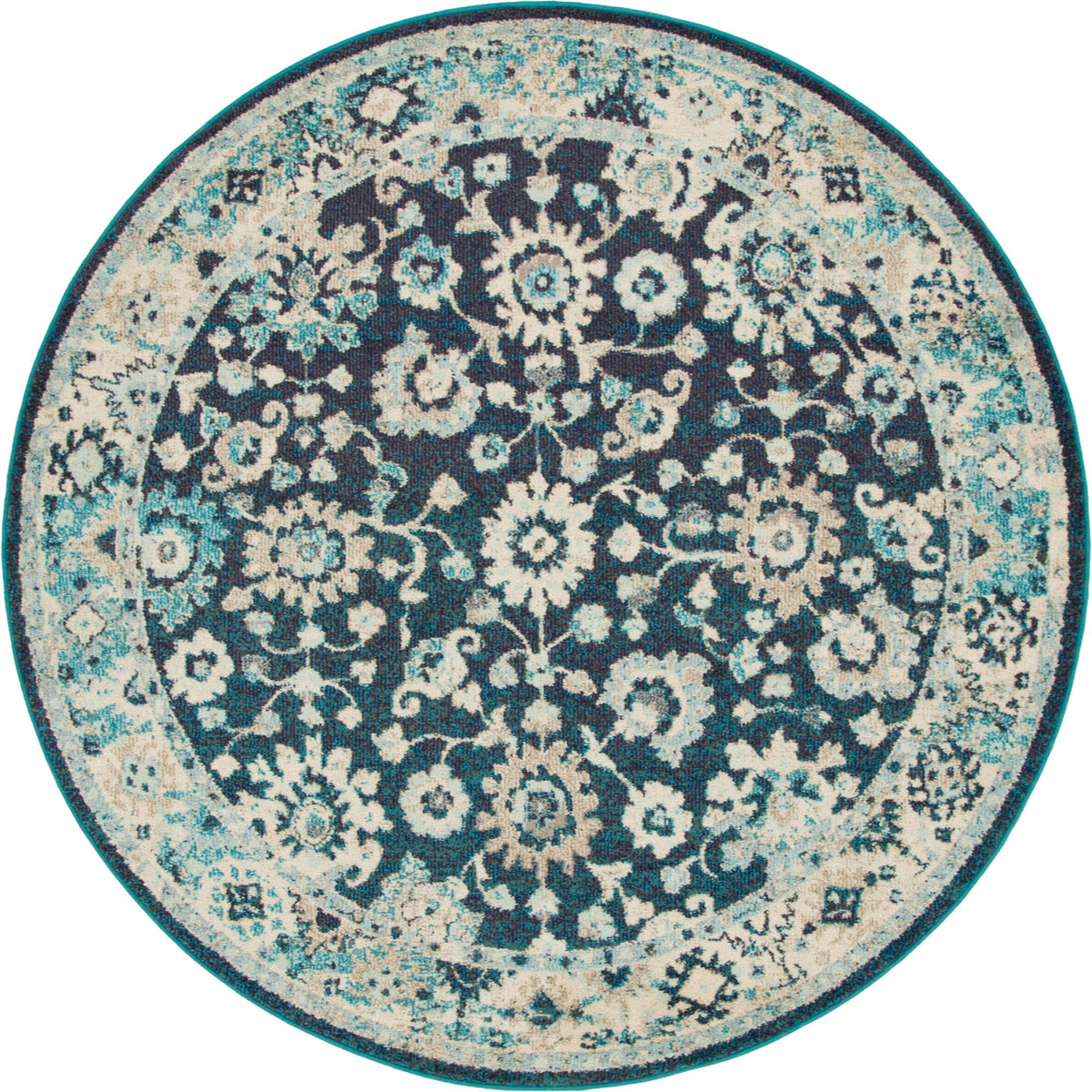 Brighton Terrace Collection Area Rug -  Woodingdean Round Navy Blue  lifestyle 51