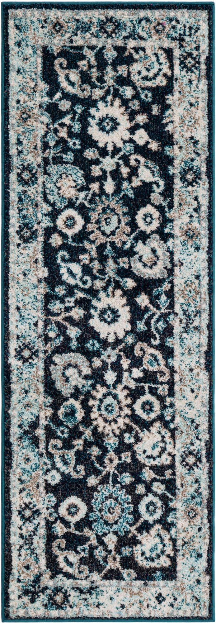 Brighton Terrace Collection Area Rug -  Woodingdean Runner Navy Blue  lifestyle 100
