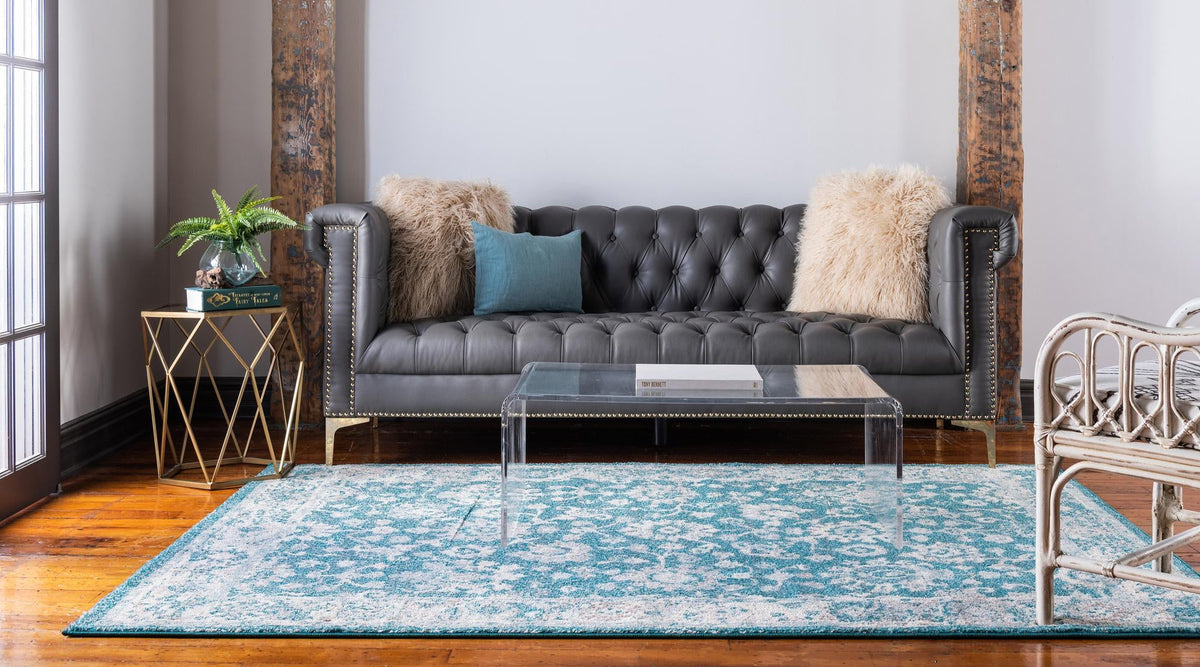 Brighton Terrace Collection Area Rug -  Woodingdean Rectangle Turquoise  lifestyle 10