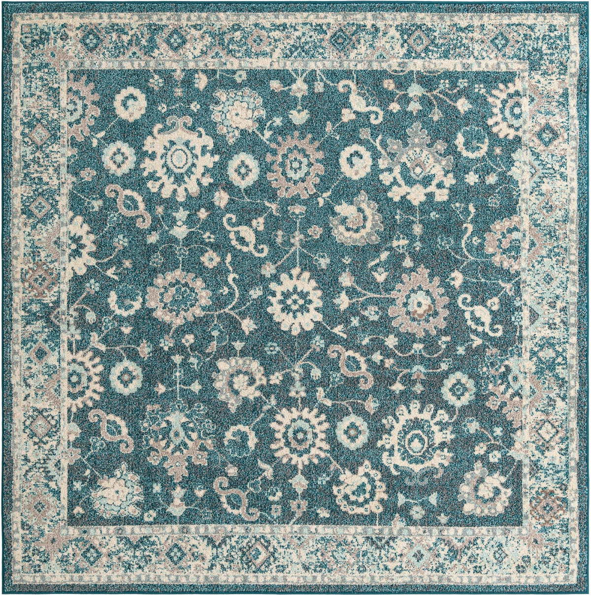 Brighton Terrace Collection Area Rug -  Woodingdean Square Turquoise  lifestyle 108