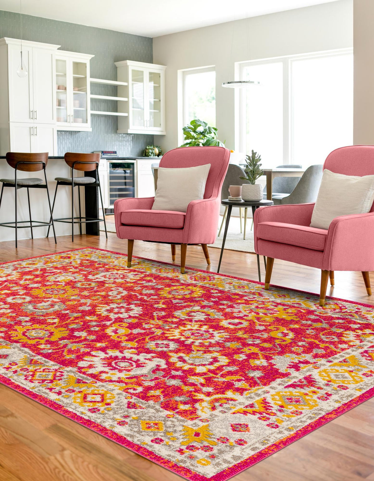 Brighton Terrace Collection Area Rug -  Woodingdean Rectangle Rust Red  lifestyle 9