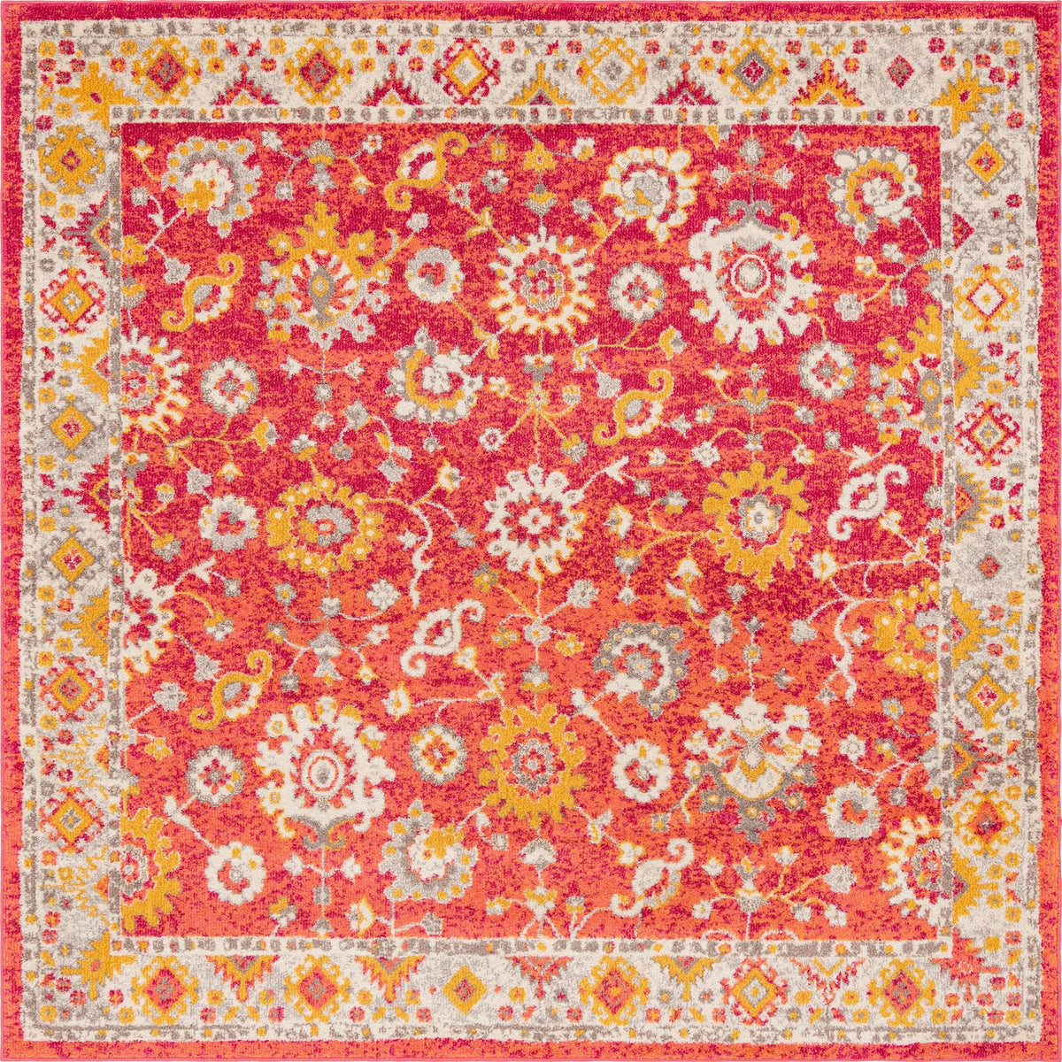 Brighton Terrace Collection Area Rug -  Woodingdean Square Rust Red  lifestyle 104