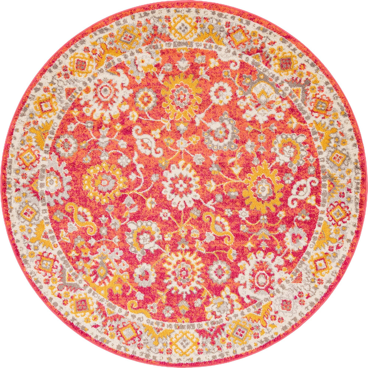 Brighton Terrace Collection Area Rug -  Woodingdean Round Rust Red  lifestyle 105