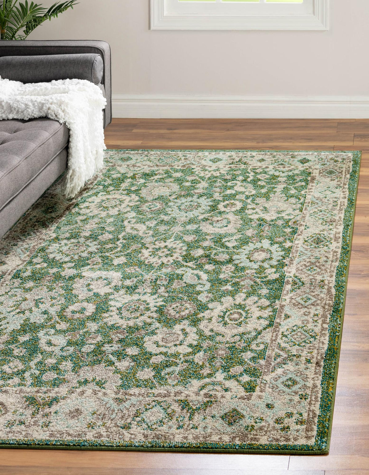 Brighton Terrace Collection Area Rug -  Woodingdean Rectangle Green  lifestyle 10