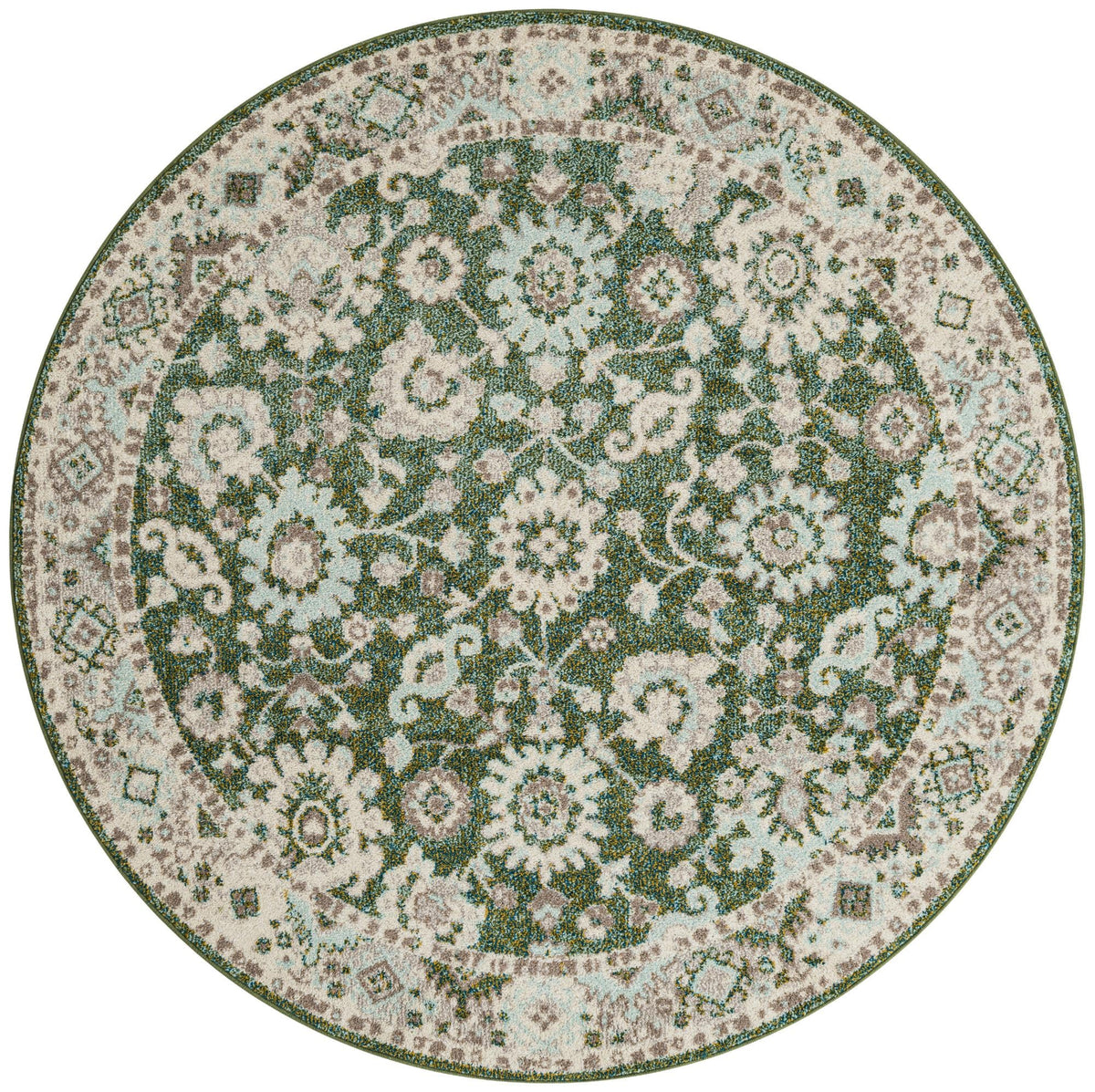 Brighton Terrace Collection Area Rug -  Woodingdean Round Green  lifestyle 97
