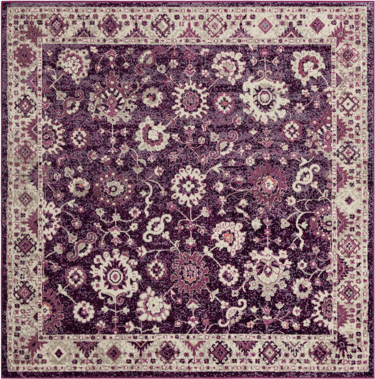 Brighton Terrace Collection Area Rug -  Woodingdean Square Purple  lifestyle 103
