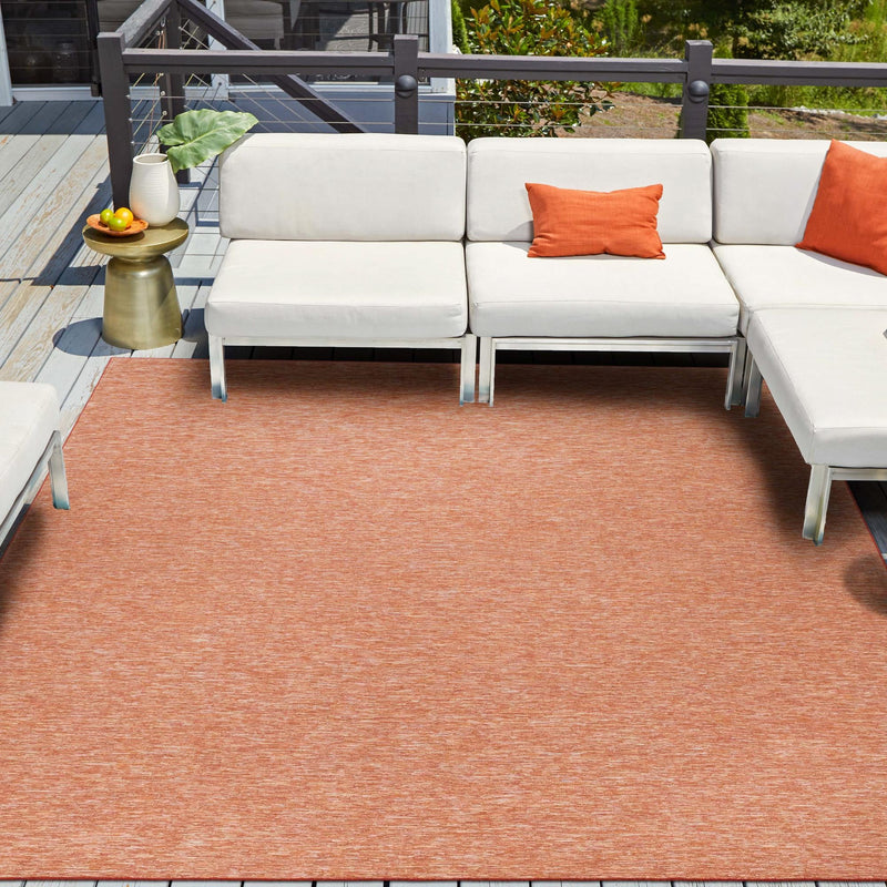 Seaside Serenity Collection Area Rug - Santorini Square Terracotta  lifestyle 64