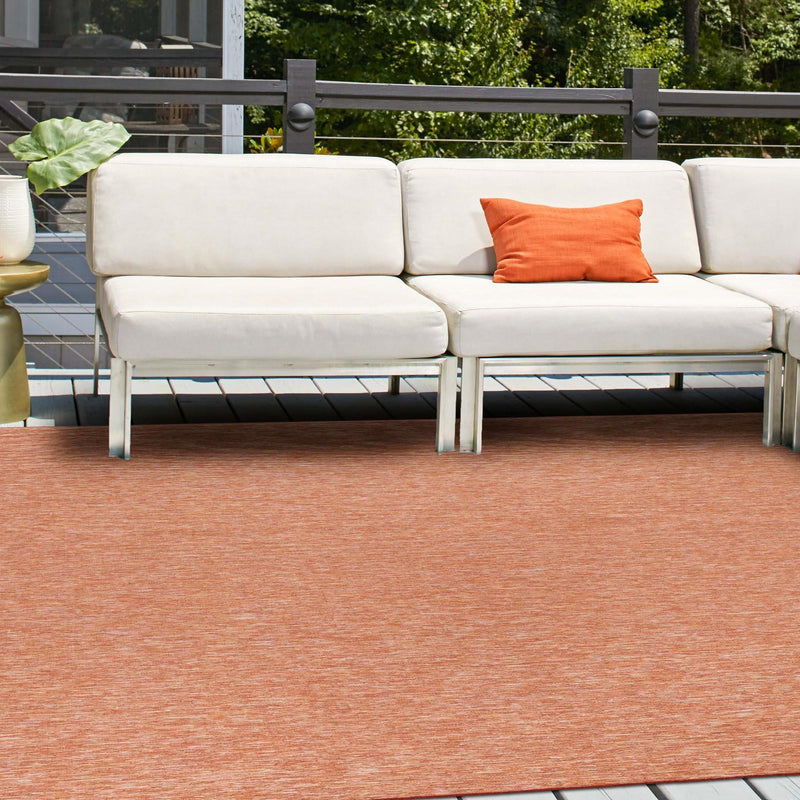 Seaside Serenity Collection Area Rug - Santorini Square Terracotta  lifestyle 68