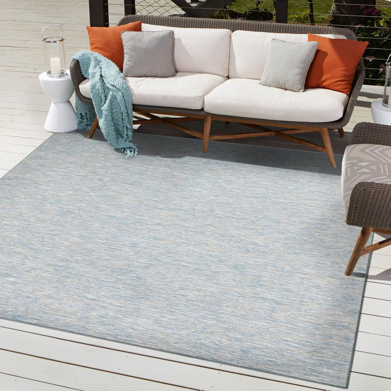 Seaside Serenity Collection Area Rug - Santorini Square Blue  lifestyle 35