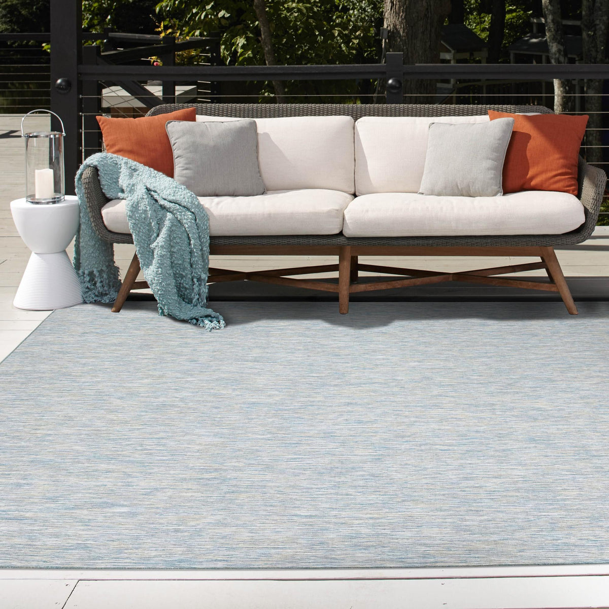 Seaside Serenity Collection Area Rug - Santorini Square Blue  lifestyle 36
