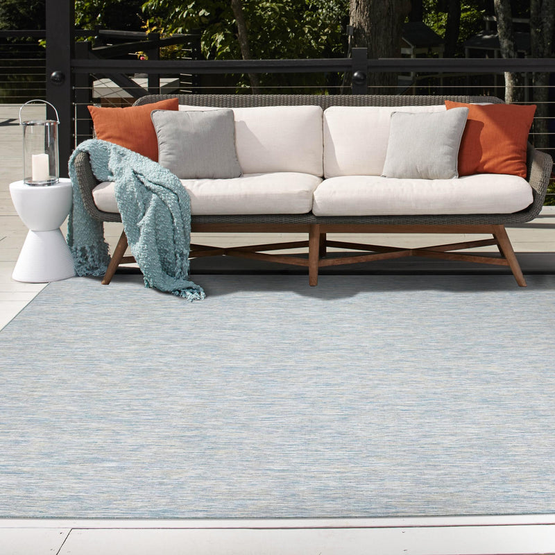Seaside Serenity Collection Area Rug - Santorini Square Blue  lifestyle 36