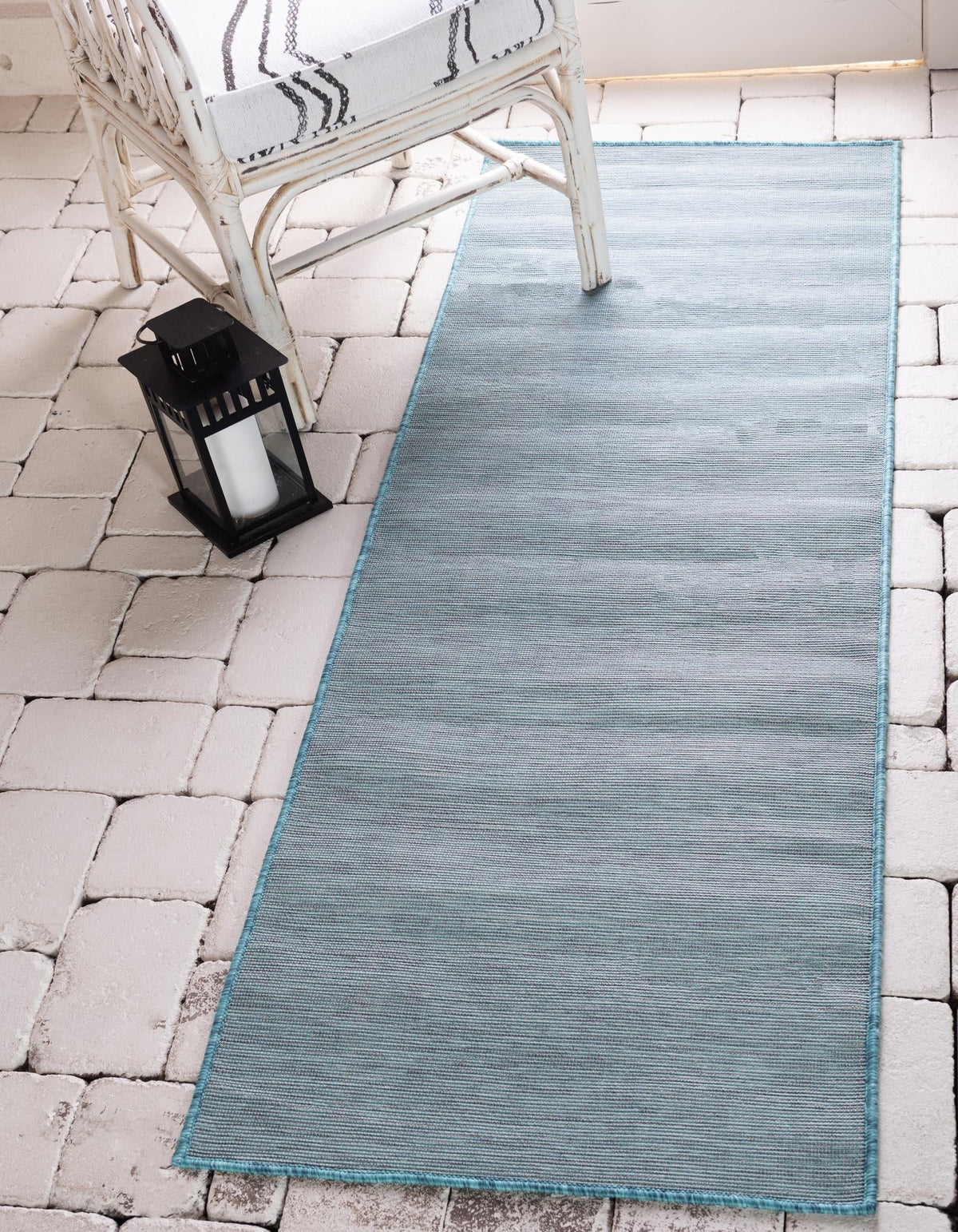 Seaside Serenity Collection Area Rug - Santorini Runner Turquoise  lifestyle 5