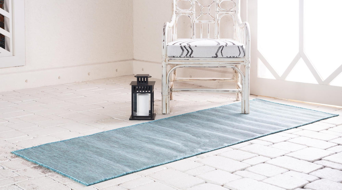 Seaside Serenity Collection Area Rug - Santorini Runner Turquoise  lifestyle 10