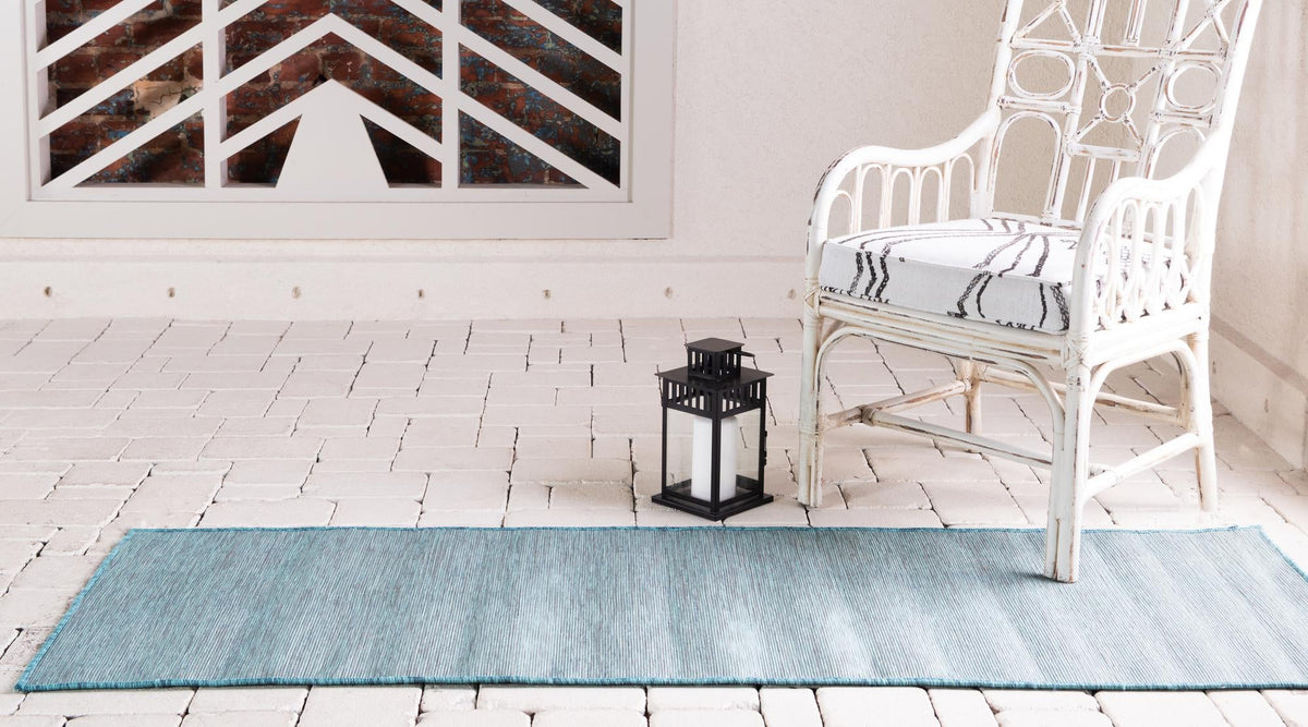 Seaside Serenity Collection Area Rug - Santorini Runner Turquoise  lifestyle 14